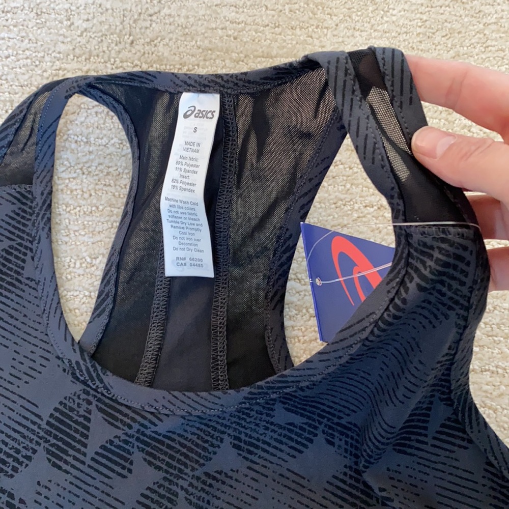 ASICS Printed Racer Back Tank Top Size S - Picture 3 of 6